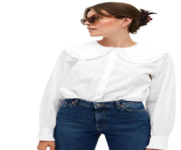 Cotton_Printed_Crop_Shirt_For_Women�White